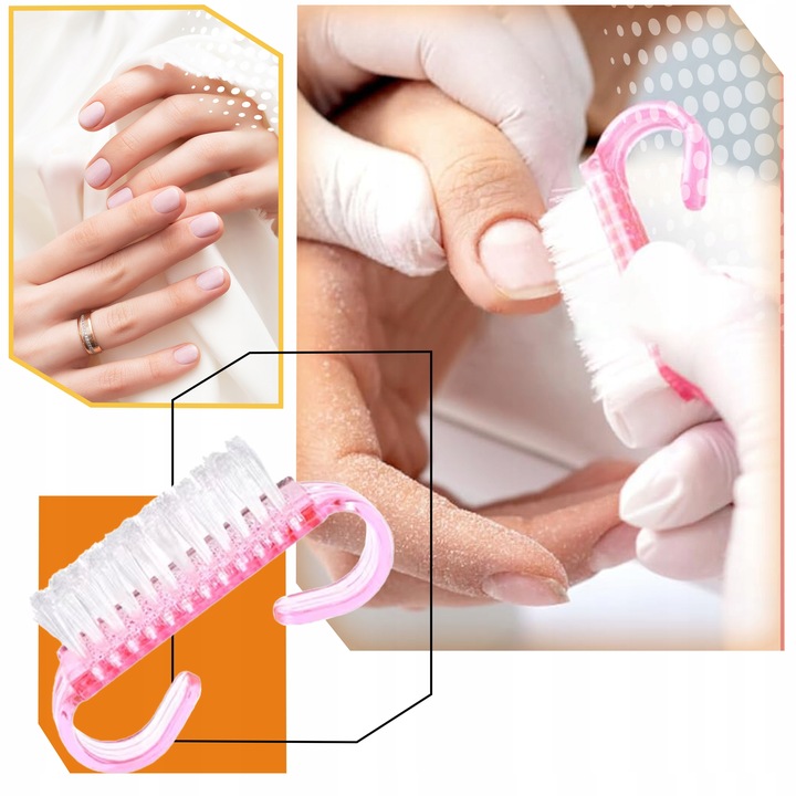 SZCZOTECZKA DO USUWANIA PYŁU Z PAZNOKCI RĄK SZCZOTKA MANICURE RÓŻOWA 100szt Kolor różowy